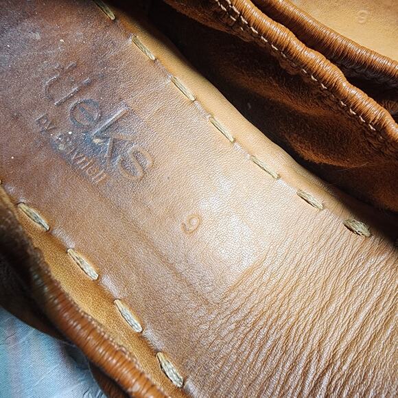 Tieks By Gavrieli Womens Size 9 Camel Leather Ballet Flats Teal Sole Balletcore - Picture 10 of 10